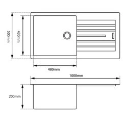 1000mm Granite Stone Kitchen Sink With Drainboard Top/Undermount -HERA Bathware Sales 1000mm granite stone kitchen sink with drainboard topundermountwhite granite quartz stonekitchen sinkaquaperla 335018