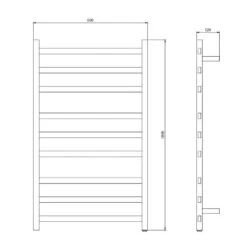 1000x600x120mm Square Chrome Electric Heated Towel Rack 9 Bars -HERA Bathware Sales 1000x600x120mm square chrome electric heated towel rack 9 barschromeheated towel railaquaperla 777443