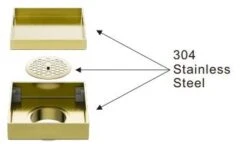 130MM Square Tile Insert Floor Waste 80/100mm Outlet | Nero -HERA Bathware Sales 130mm square tile insert floor waste 80100mm outlet nero80mm outletbrushed bronzeshower wastenero tapware 757013