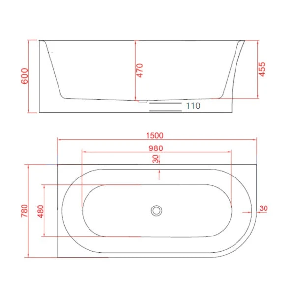 Versa Corner Back to Wall Bathtub 1500/1700mm | Cob&Pen Versa Corner Back To Wall Bathtub 1500/1700mm | Cob&Pen -HERA Bathware Sales 1634242 6 1