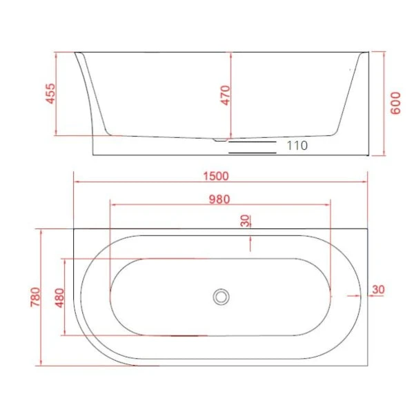 Versa Corner Back to Wall Bathtub 1500/1700mm | Cob&Pen Versa Corner Back To Wall Bathtub 1500/1700mm | Cob&Pen -HERA Bathware Sales 1634243 6