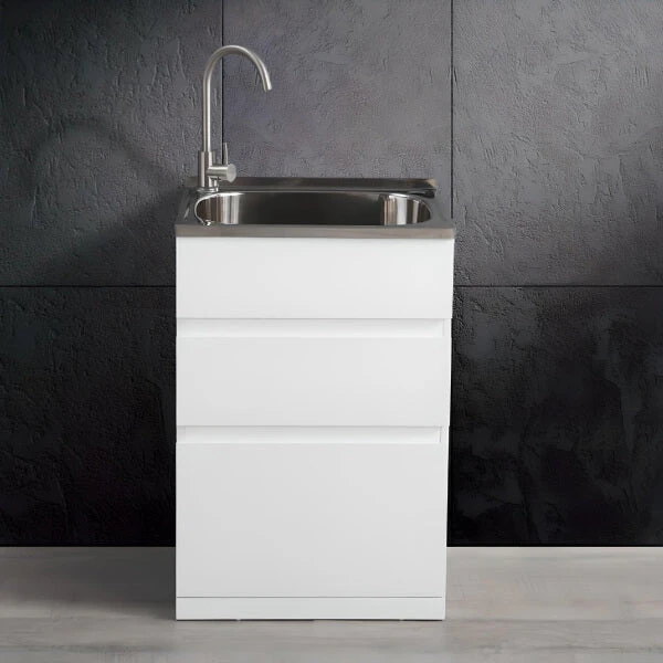 Hando Deluxe Trough & 2 Drawer Solid PVC Cabinet 600Wx500D | Cob&Pen Hando Deluxe Trough & 2 Drawer Solid PVC Cabinet 600Wx500D | Cob&Pen -HERA Bathware Sales 1636172 5