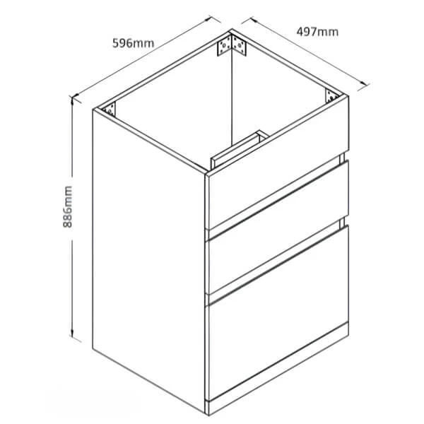 Hando Deluxe Trough & 2 Drawer Solid PVC Cabinet 600Wx500D | Cob&Pen Hando Deluxe Trough & 2 Drawer Solid PVC Cabinet 600Wx500D | Cob&Pen -HERA Bathware Sales 1636172 6