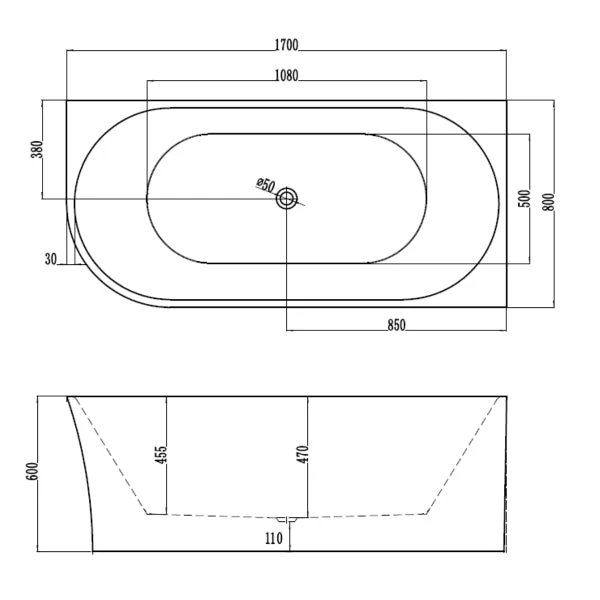 Versa Corner Back to Wall Bathtub 1500/1700mm | Cob&Pen Versa Corner Back To Wall Bathtub 1500/1700mm | Cob&Pen -HERA Bathware Sales 1641382 7