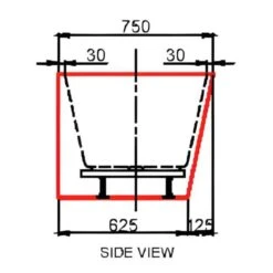 Halo MK2 Back To Wall Bathtub 1500/1700mm | Cob&Pen -HERA Bathware Sales 1654393 8