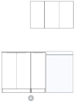 Bondi White Fluted Laundry Kit | 1715*600*2100mm -HERA Bathware Sales 1715A 8f619d64 08eb 406d bb76 dc1a84e2ad6d