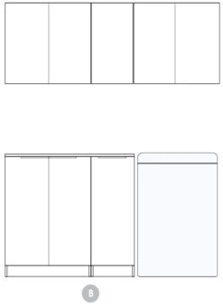 Bondi White Fluted Laundry Kit | 1715*600*2100mm -HERA Bathware Sales 1715B