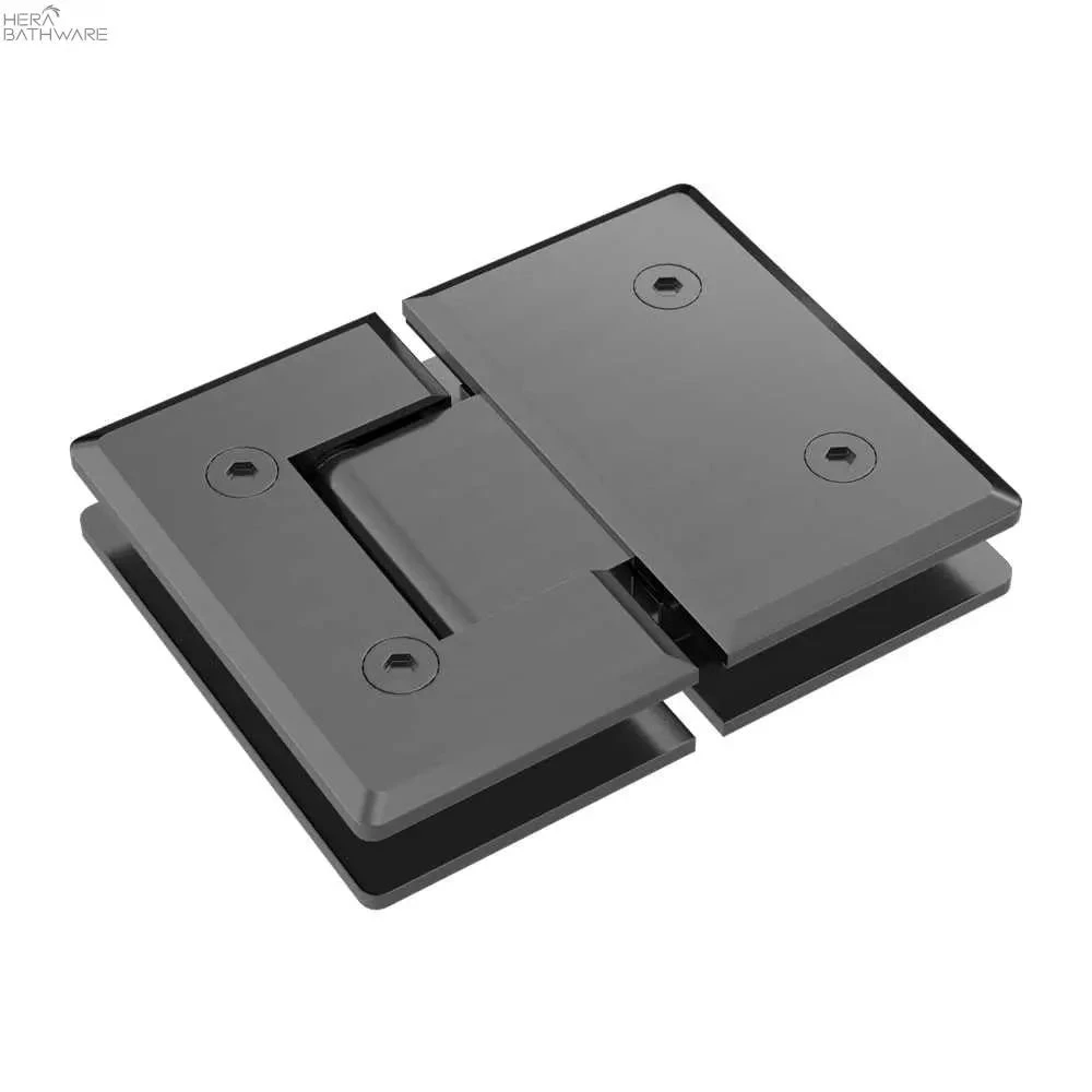 180 DEGREE GLASS TO GLASS SHOWER HINGE 10MM GLASS 180 DEGREE GLASS TO GLASS SHOWER HINGE 10MM GLASS -HERA Bathware Sales 180 degree glass to glass shower hinge 10mm glassgun metalshower hingenero tapware 408141