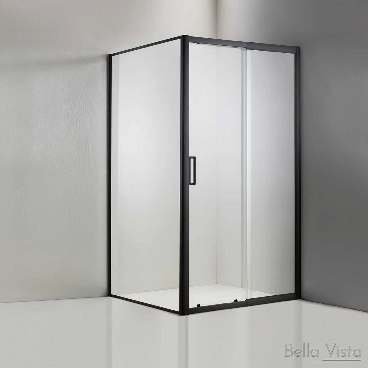 1950mm Semi-Frameless Sliding Screen - Matte Black 1950mm Semi-Frameless Sliding Screen - Matte Black -HERA Bathware Sales 1950mm semi frameless sliding screen matte blackmatte black1100 1200mmshower screencomplex 212560