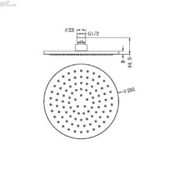 200MM Round Shower Head -HERA Bathware Sales 200mm round shower headmatte blackshower headnero tapware 661299