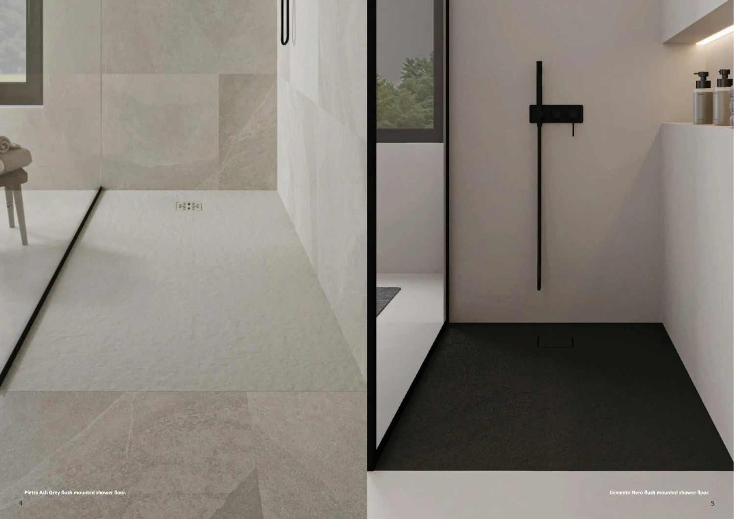 Cemento Shower Base Concrete Finish (Made In Italy) | Domus Living -HERA Bathware Sales 2025 ARCHITECTURAL SHOWER FLOOR CATALOGUE c 02 1 scaled