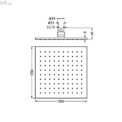250MM Square Shower Head -HERA Bathware Sales 250mm square shower headgun metalshower headnero tapware 241935