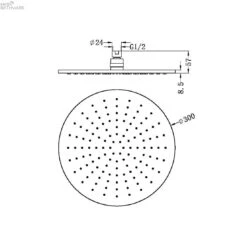 300MM Round Shower Head -HERA Bathware Sales 300mm round shower headbrushed bronzeshower headnero tapware 469161