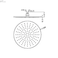 300MM Round Shower Head -HERA Bathware Sales 300mm round shower headbrushed bronzeshower headnero tapware 807127