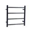 500(W)x520(H)x120(D)mm Round Matte Black Electric Heated Towel Rack 4 Bars -HERA Bathware Sales 500wx520hx120dmm round matte black electric heated towel rack 4 barsmatte blackheated towel railaquaperla 258902