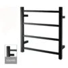 520x500x120mm Square Matte Black Electric Heated Towel Rack 4 Bars