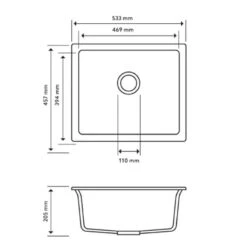 533mm Concrete Grey Single Bowl Granite Kitchen/Laundry Sink Top/Flush/Under Mount -HERA Bathware Sales 533mm concrete grey single bowl granite kitchenlaundry sink topflushunder mountwhite granite quartz stonekitchen sinkaquaperla 355547