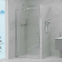 Violet 6mm Semi-Frameless Pivot Screen Chrome | Convex