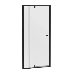 Violet 6mm Semi-Frameless Pivot Screens Matte Black | Convex -HERA Bathware Sales 6mm semi frameless pivot screens matte black convex740 820mmshower screenconvex 375021