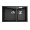 800mm Double Bowl Granite Kitchen Sink Top/Flush Mount -HERA Bathware Sales 800mm double bowl granite kitchen sink topflush mountblack granite quartz stonekitchen sinkaquaperla 260467