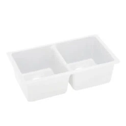 838mm White Kitchen Sink Granite Stone Under Mount Double Bowls