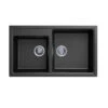 860mm Double Bowl Granite Kitchen Sink Top/Flush/Under Mount -HERA Bathware Sales 860mm double bowl granite kitchen sink topflushunder mountblack granite quartz stonekitchen sinkaquaperla 302102