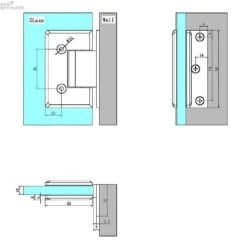 90 DEGREE GLASS TO WALL SHOWER HINGE 10MM GLASS -HERA Bathware Sales 90 degree glass to wall shower hinge 10mm glassbrushed bronzeshower hingenero tapware 894296