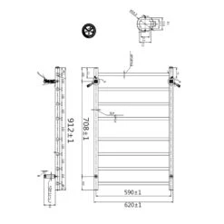 912x620x120mm Square Chrome Electric Heated Towel Rack 8 Bars 4 912x620x120mm Square Chrome Electric Heated Towel Rack 8 Bars -HERA Bathware Sales 912x620x120mm square chrome electric heated towel rack 8 barschromeheated towel railaquaperla 365482