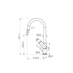 BIANCA Pull-Out Kitchen Mixer -HERA Bathware Sales NR321508 600x600 1