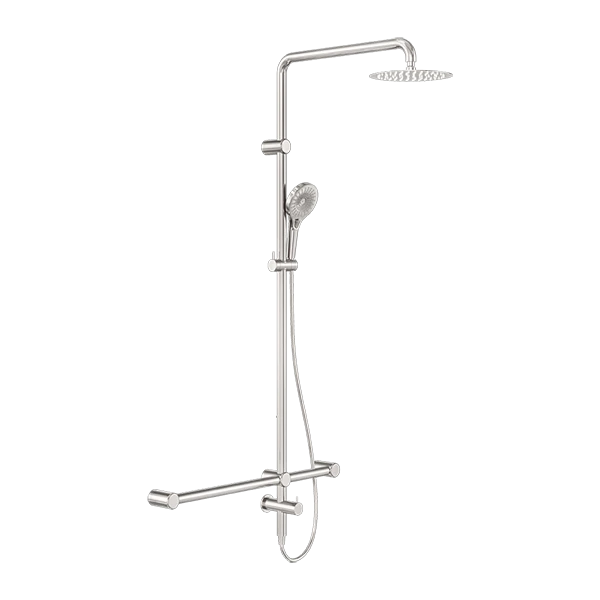 Mecca Care 32mm T-Bar Grab Rail 1100x750mm Twin Shower Set Mecca Care 32mm T-Bar Grab Rail 1100x750mm Twin Shower Set -HERA Bathware Sales NRCS008BN image 1 2