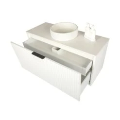 Alia Matte White Fluted Vanity Cabinet Only | Fifth Avenue -HERA Bathware Sales alia matte white fluted vanity cabinet only fifth avenue600mmvanitiesfifth ave 235950