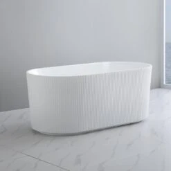 Ally Groove Fluted Oval Freestanding Bath