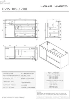 Altona Plywood Wall Hung Vanity 1200mm 4 Altona Plywood Wall Hung Vanity 1200mm -HERA Bathware Sales altona plywood wall hung vanity 1200mmvanitieslouis marco 398078