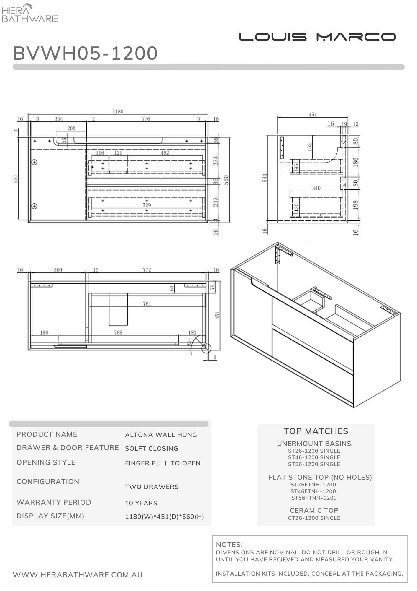 Altona Plywood Wall Hung Vanity 1200mm Altona Plywood Wall Hung Vanity 1200mm -HERA Bathware Sales altona plywood wall hung vanity 1200mmvanitieslouis marco 398078