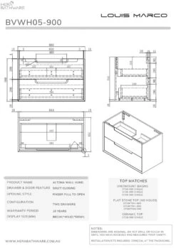 Altona Plywood Wall Hung Vanity 900mm 5 Altona Plywood Wall Hung Vanity 900mm -HERA Bathware Sales altona plywood wall hung vanity 900mmvanities furniturelouis marco 416029