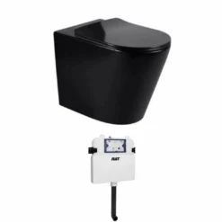 Alzano Matte Black In Wall Toilet With R&T Cistern