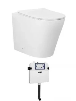 ALZANO Tornado Rimless Wall Face Toilet | R&T Cistern Set