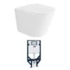 ALZANO Wall Hung Rimless Pan | R&T INWALL Cistern Set -HERA Bathware Sales alzano wall hung rimless pan rt inwall cistern setslim seattoiletinspire bathware 896697