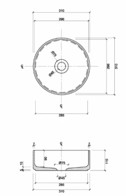 Amaroo Circle Mini -HERA Bathware Sales amaroo circle minimatte blackeight quarter 515173