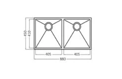 ARTE SINK 88D 880x450x220MM | INSPIRE -HERA Bathware Sales arte sink 88d 880x450x220mm inspirebrushed goldkitchen sinkinspire bathware 219716