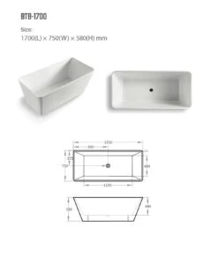 Ascoli Free Standing Bathtub -HERA Bathware Sales ascoli free standing bathtubgloss white1400mmbathtubbnk 831748