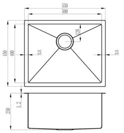 Atlas Handmade Kitchen Sink - 550mm -HERA Bathware Sales atlas handmade kitchen sink 550mmgunmetal blackkitchen sinkbest bm 453552