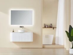 AVALON Wall Hung PVC Cabinet | CETO -HERA Bathware Sales avalon wall hung pvc cabinet cetomatte white1500mmvanitieskdk bathware 746686