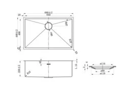 Axon Sink 69S 690x440x220mm | Inspire -HERA Bathware Sales axon sink 69s 690x440x220stainless steelkitchen sinkinspire bathware 328950