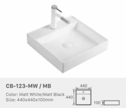 Azura Above Counter 440x440mm Basin With Taphole Matte Finish | Azura -HERA Bathware Sales azura above counter 440x440mm basin with taphole matte finish azuramatte whitebasinsunny group 303272