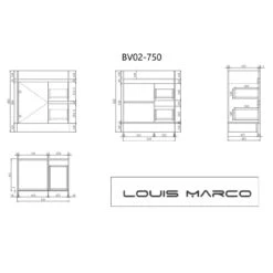 Bellay Free Standing Timber Look Vanity 750mm Drawers On Right 8 Bellay Free Standing Timber Look Vanity 750mm Drawers On Right -HERA Bathware Sales bellay free standing timber look vanity 750mm drawers on rightvanitieslouis marco 770700