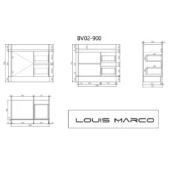 Bellay Free Standing Timber Look Vanity 900mm Drawers On Left -HERA Bathware Sales bellay free standing timber look vanity 900mm drawers on leftvanitieslouis marco 156490