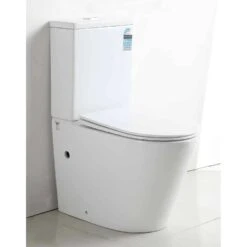 Benson Wall Faced Gloss White Rimless Toilet Suite