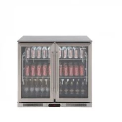 Beverage Cooler 208L Double Glass Door Stainless Steel EA900WFSX2