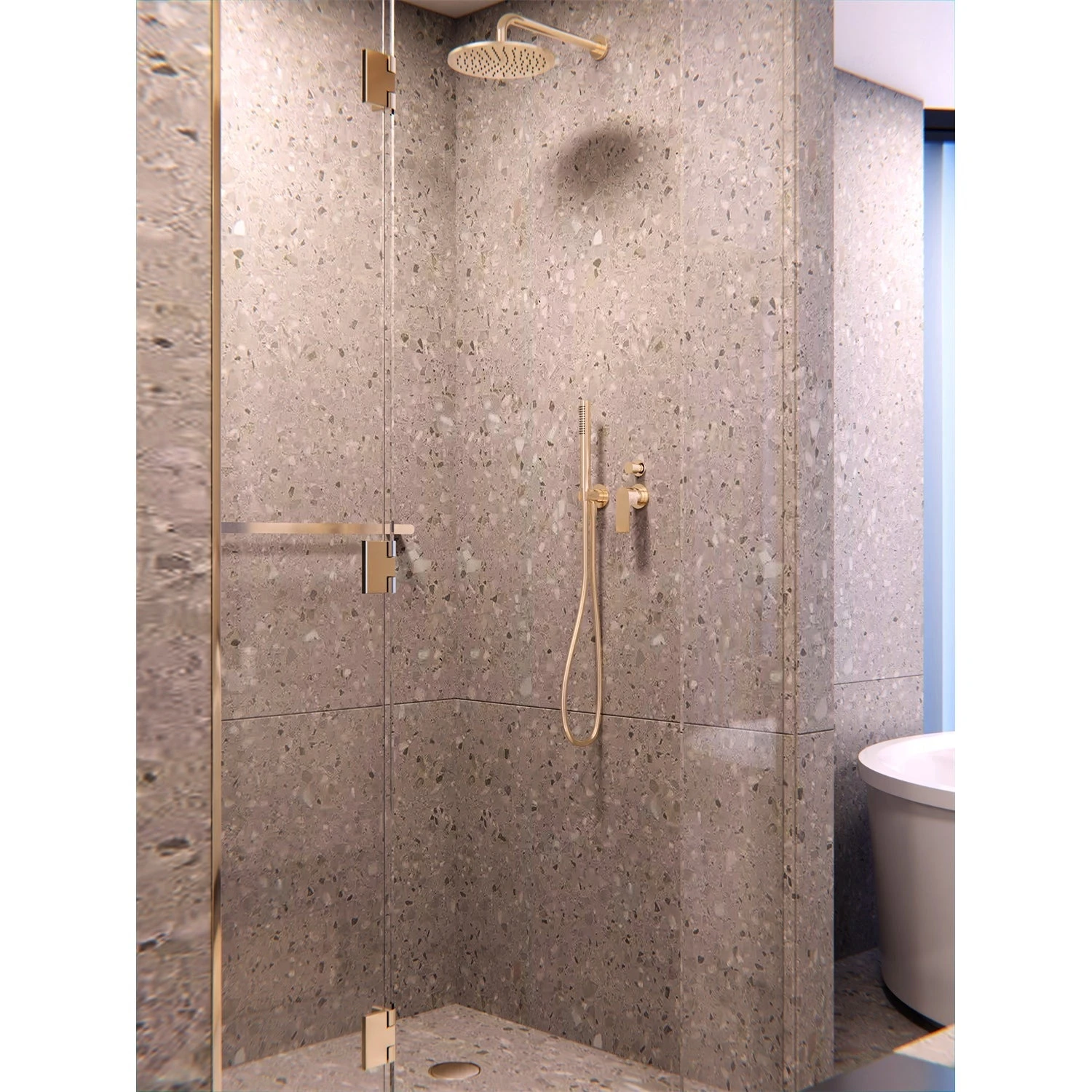 BIANCA Shower Mixer with Diverter Separate BIANCA Shower Mixer With Diverter Separate -HERA Bathware Sales bianca shower mixer with diverter separatebrushed goldshower mixernero tapware 116014